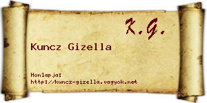 Kuncz Gizella névjegykártya